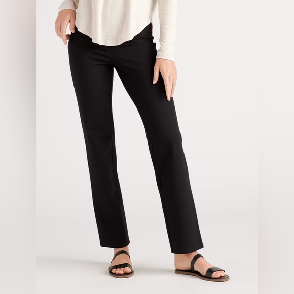 Quince Ultra Stretch Ponte Straight Leg Pant Black size XL Tall - Picture 1 of 9